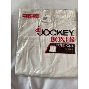 Jockey Mens Full Cut 100% Cotton Boxer Shorts Style 6686 Size 44 White New In Pa